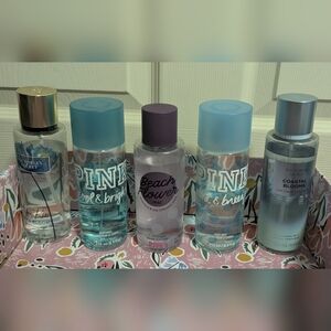 BUNDLE Set Of 5 PINK and Victoria Secret Cool Bright Wild Breezy Costal & Aqua